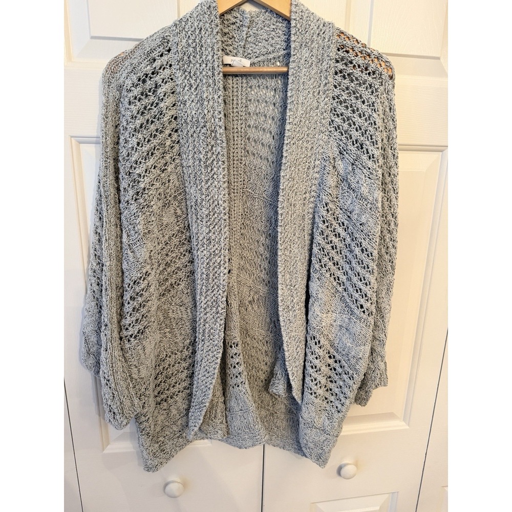 J. Jill Pure Jill Cardigan Womens Large Cotton Blend Lagenlook Minimalist‎